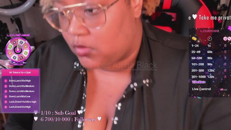 AichaBlack's Streamate show and profile